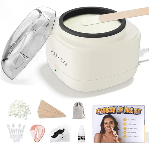 Miniatura 10 de Kit de cera nasal para hombre, mini calentador de cera para depilación, mini kit de cera para nudos y orejas, cuentas de cera de 3.53 onzas, 40 Gris