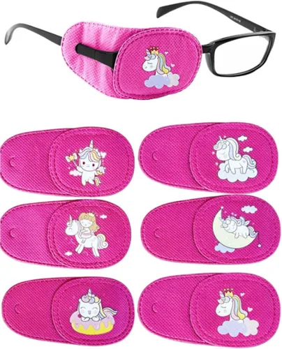 Miniatura 9 de Parches para ojos para niños, 6 piezas de parche para ojos izquierdo para niños, parche reutilizable para ojos perezosos, tratamiento de ambliopía