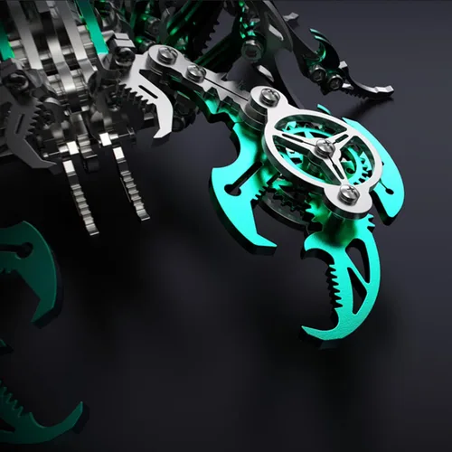 Miniatura 4 de Rompecabezas de metal 3D verde para adultos Scorpion, kit de modelo de metal 3D colorido para construir con herramienta, kits
