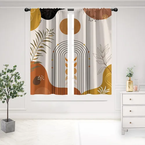 Miniatura 10 de Cortinas de cocina de estilo granja occidental con bolsillo para cortinero, pequeñas y cortas, estilo café rústico, cabaña, puerta de granero