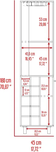 Miniatura 8 de Tuhome Kaia - Armario esquinero de bar, bar compacto con estante para vino de diez botellas, gabinete de una sola puerta, dos estantes abiertos