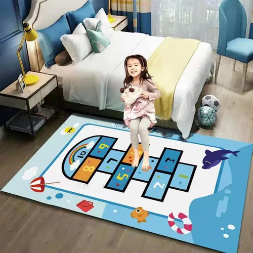 Miniatura 2 de Hopscotch - Alfombra infantil para sala de juegos, divertida alfombra educativa y alfombras de área, alfombra antideslizante para aprendizaje
