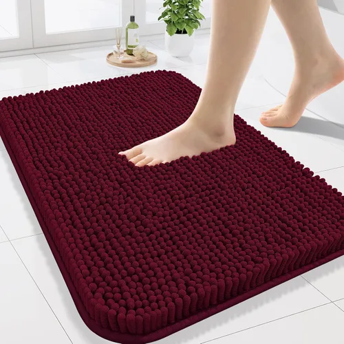Miniatura 180 de Arotive Alfombras de baño de felpilla extrasuaves y absorbentes, de 24 x 16 pulgadas, lavables a máquina, parte trasera de goma antideslizante