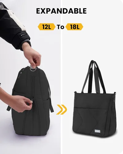 Miniatura 3 de Bolsa de mano para mujer con cremallera, bolsa de mano grande acolchada de 14 pulgadas para laptop con funda para carrito