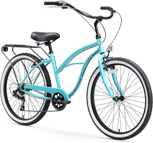 Miniatura 17 de sixthreezero Around The Block - Bicicleta de playa para mujer Azul verde azulado con asiento negro/puños