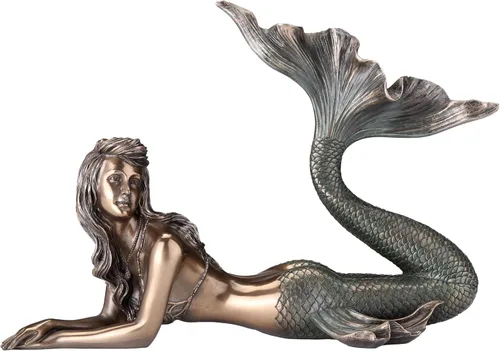 Veronese Design 7 5/8" de altura de sirena acostada estatua náutica escultura estatua estatua