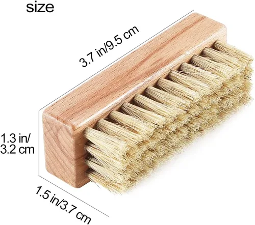 Miniatura 5 de Cepillos limpiadores de zapatos deportivos, cepillo de limpieza de madera con cerdas de jabalí, limpia la suciedad y la suciedad de los zapatos
