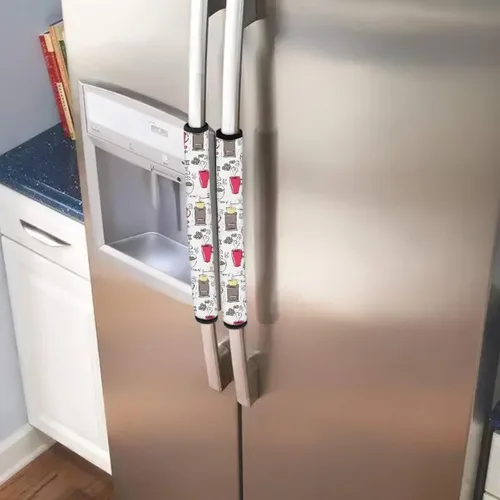 Miniatura 6 de Juego de 6 fundas para manijas de puerta de refrigerador, protector antideslizante para refrigerador, horno, lavavajillas, mantiene