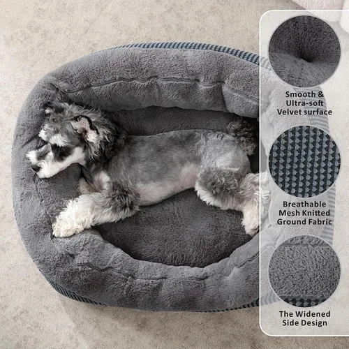 Miniatura 2 de Invenho - Camas para perros pequeños y medianos lavables, ortopédicas, calmantes, autocalentamiento, suaves, duraderas, con fondo antideslizante