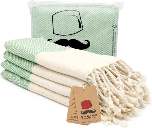 Miniatura 15 de Bazaar Anatolia Juego de 2 toallas de mano turcas para baño, 39 x 19 pulgadas, algodón, toallas de mano decorativas para cocina, té, yoga, cara