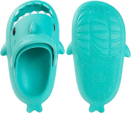Miniatura 3 de Sandalias de tiburón para niños y niñas, pantuflas de ducha con forma de nube, bonitas sandalias de punta abierta con dibujos animados, suela