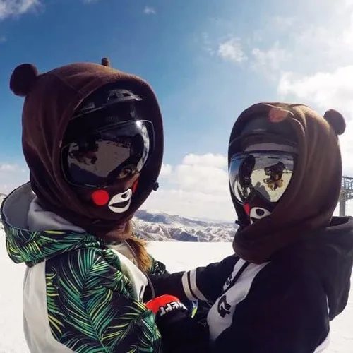 Miniatura 4 de Lindo animal esquí pasamontañas felpa snowboard máscara invierno deportes nieve accesorios sombrero Kawaii snowboard