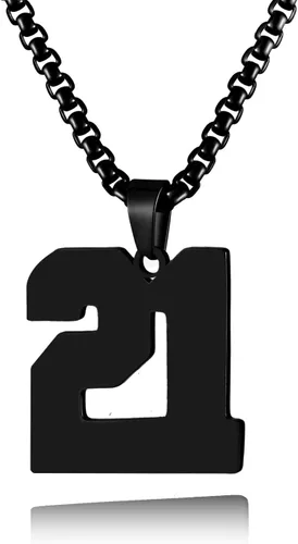 Miniatura 8 de Collar de Número Dorado para Hombre, Cadena de Acero Inoxidable con Colgante de Número para Atletas, Joyería Deportiva Personalizada para Niños