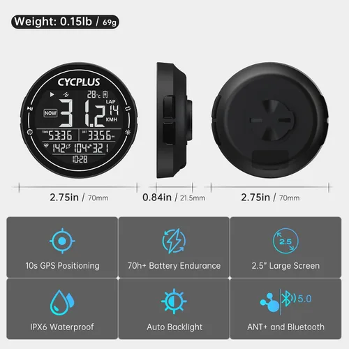 Miniatura 2 de CYCPLUS Computadora GPS para bicicleta M2 + soporte para bicicleta Z1-Nuevo