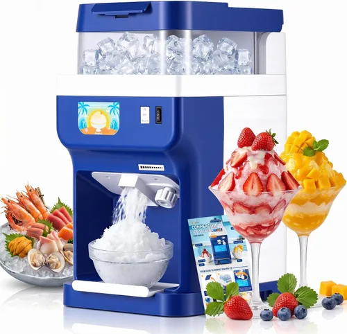 Newhai Máquina de afeitar de hielo comercial 250W, 8.5QT/8L Máquina eléctrica de cono de nieve - Trituradora de hielo automática de grosor