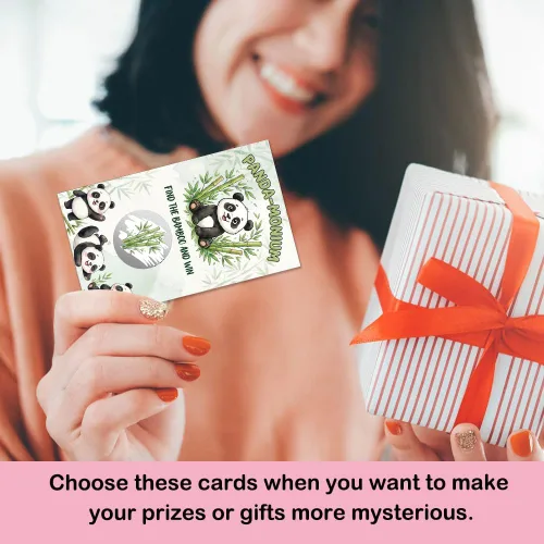 Miniatura 5 de 50 tarjetas de juego Panda-Monium para rascar, divertidas tarjetas de Pandas para fiestas de cumpleaños, fiestas de cumpleaños y amantes
