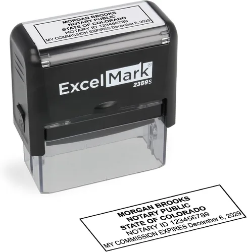 Miniatura 60 de ExcelMark Sello Notarial para los 50 Estados - Sello Oficial del Estado - Texas Negro