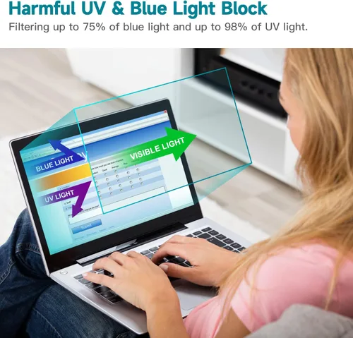 Miniatura 2 de Paquete de 2 protectores de pantalla antiluz azul de 16 pulgadas para Lenovo/Dell/HP/ASUS/LG, reduce la fatiga ocular, antirreflejos, bloqueo de luz