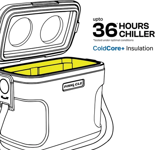 Miniatura 5 de Pinnacle 8.5Qt Mini Cooler – 14 x 7.6 x 10.6In Ice Box with Smart Divider, Locking Lid, Adjustable Shoulder Strap – Insulated Picnic Basket Beach