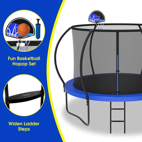 Miniatura 7 de SKYUP 2026 Upgraded 8 10 12 14 15 16FT 1500lbs Tranpoline for Kids and Adults, Recreational Tranpoline with Basketball Hoop, ASTM Approved