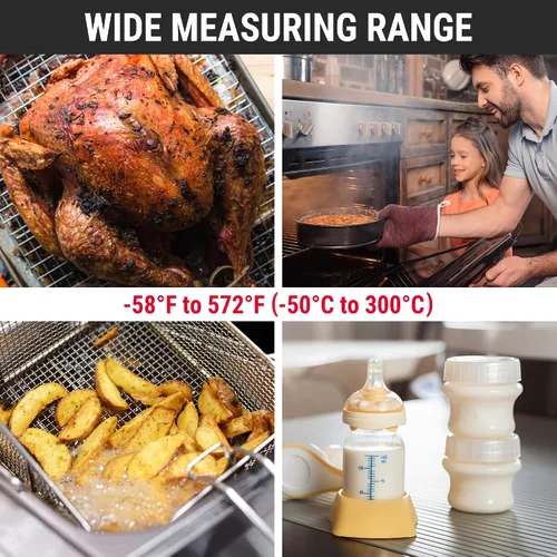 Miniatura 6 de TempPro TP03B Digital Meat Thermometer for Cooking, Instant Read Thermometer with Backlight, Kitchen Food Thermometer for Grill Smoker BBQ Oil Deep