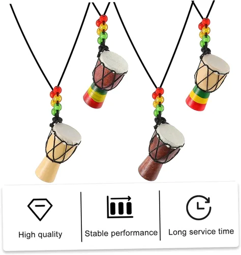 Miniatura 3 de SUPVOX Elegante collar africano con cuentas africanas de cadena de tambor para mujer, arte hecho a mano