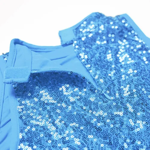Miniatura 7 de LOLANTA Vestido de baile de lentejuelas para niñas de 4 a 12 años, traje de baile de hip hop, sin mangas y pantalones cortos