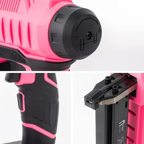 Miniatura 5 de Clavadora y grapadora inalámbrica de 20 V, kit de grapadora 2 en 1 calibre 18, pistola de uñas de acabado pesado con batería recargable de 2.0 A