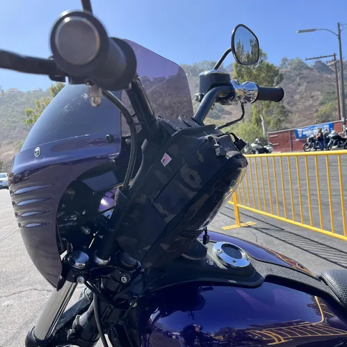 Miniatura 4 de Bolsa Hanldebar para motocicletas Harley Davidson, tiradores de cremallera con doble bloqueo, volumen expandible, carcasa de nailon de 1000 denier