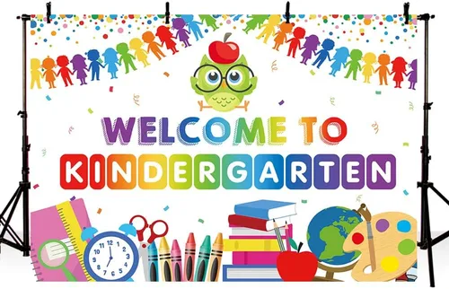 Miniatura 2 de MEHOFOND Fondo de bienvenida a jardín de infantes de 7 x 5 pies, banderas coloridas de búho para el regreso a clases, decoración de fiesta