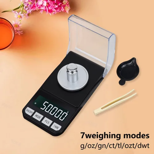 Miniatura 4 de Báscula digital de cocina de 1.76 oz x 0.001 onzas para alimentos, onzas y gramos, pequeña báscula de alimentos, mini báscula digital