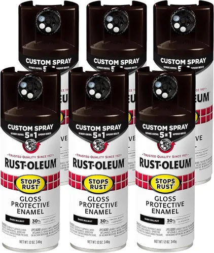 Miniatura 72 de Rust-Oleum 376855 - Pintura en aerosol antióxido personalizada 5 en 1, 12 onzas, color negro mate, (paquete de 1)
