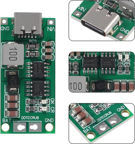 Miniatura 3 de 3 piezas Tipo C BMS 2S 3S 4S 1A 2A 4A 18650 Placa Cargadora de Batería de Litio USB C Módulo Elevador Step-up para Banco de Energía de Polímero 3S 4A