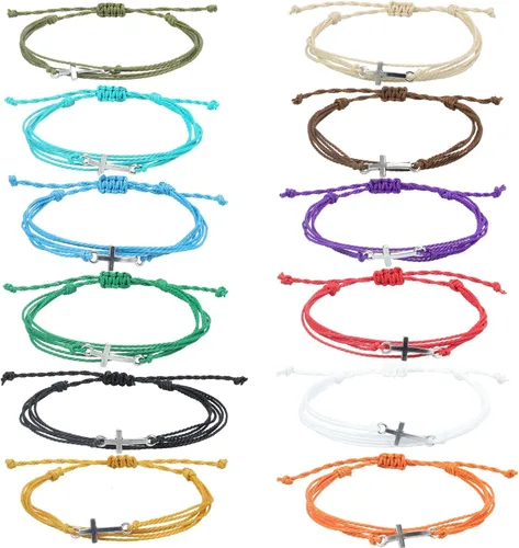 Miniatura 16 de Conjunto de pulseras de playa para hombres y mujeres, pulseras para hombres, pulseras bohemias hechas a mano, pulseras envolventes de joyería