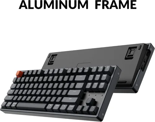 Miniatura 5 de Keychron Teclado mecánico inalámbrico K8, diseño sin llave de 87 teclas Bluetooth/con cable RGB retroiluminado con interruptor azul óptico Gateron