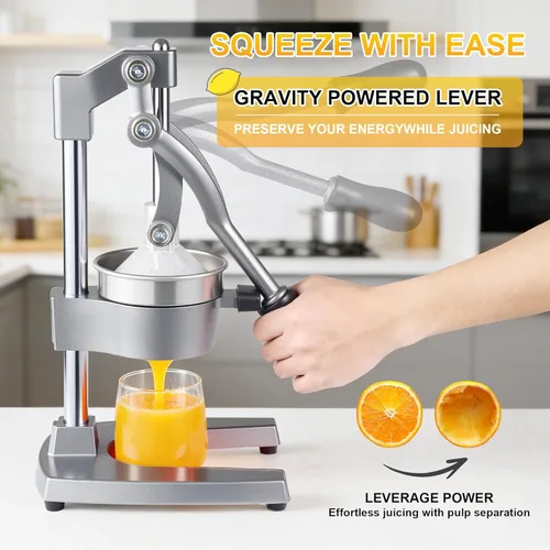 Miniatura 3 de Exprimidor de hierro fundido,Exprimidor comercial de la prensa de la mano,Cítricos de encimera de servicio pesado para jugo de limón naranja fresco