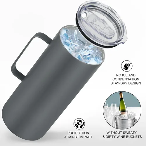 Miniatura 7 de Enfriador de vino 2 en 1, botella individual y vaso de viaje, enfriador de botella de vino de acero inoxidable de 42 onzas sin hielo, taza aislada