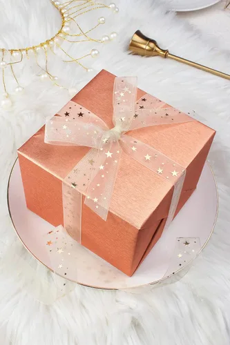 Miniatura 2 de Gold Star - Cinta transparente de hilo de nieve para cumpleaños, bodas, Navidad, 3/4 pulgadas x 10 yardas