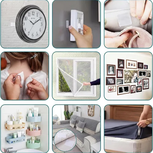 Miniatura 4 de Tiras blancas de velcro (26 pies x 0.75 pulgadas) con adhesivo, doble rollo de cinta autoadhesiva resistente con respaldo, cinta autoadhesiva