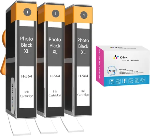 K-Ink Cartuchos de tinta compatibles de repuesto para HP Photo Black 564XL 564 XL (3 pequeños negros de fotos delgadas)