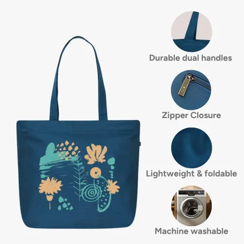 Miniatura 88 de Ecoright Bolsa de lona estética para mujer, bolsa grande con cremallera y bolsillo, bolsa de mano para mujer, para yoga, trabajo, playa