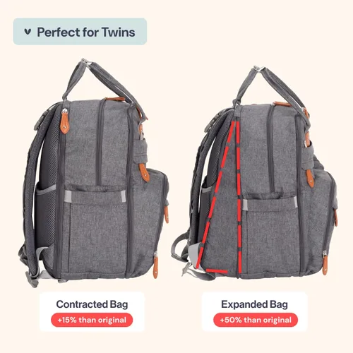 Miniatura 50 de BabbleRoo - Mochila para pañales - Bolso de viaje con artículos esenciales para bebés - Mochila multifunción resistente al agua, bolso de viaje