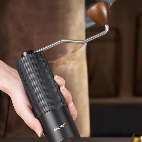 Miniatura 2 de Molinillo de café manual con sistema de doble rodamiento, molinillo de café manual de capacidad de 0.88 oz, molinillo de café manual de acero