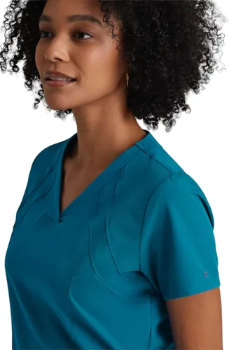 Miniatura 5 de Camiseta BARCO ONE para mujer con 4 bolsillos, cuello en V, camiseta sanitaria elástica por los 4 lados