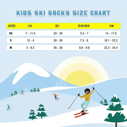 Miniatura 4 de YOVOHARI Calcetines de esquí para niños 2 pares3 pares de calcetines de nieve gruesos y cálidos para niños y niñas esquí snowboard