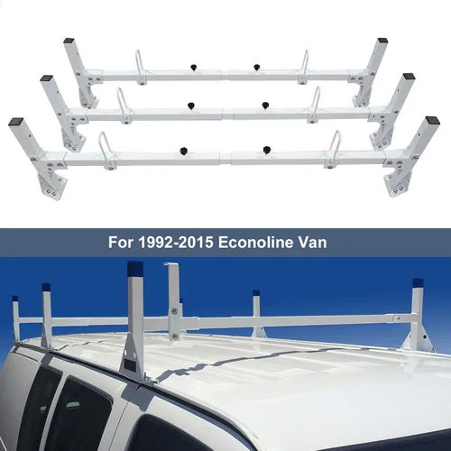Bastidores de escalera para furgonetas, portaequipajes de acero para Ford Econoline E150 250 350 1992-2015, apto para Chevrolet Express 1500 2500