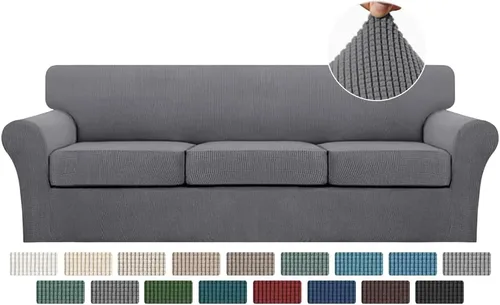 Miniatura 68 de Turquoize 2 fundas para sillas de sala de estar, funda de sofá con fundas de cojín individuales, funda de muebles para sillas (silla, beige biscotti)