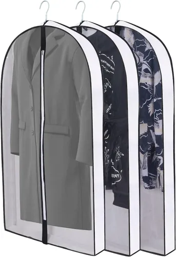 Bolsas de ropa de 50 pulgadas para colgar ropa, fundas transparentes a prueba de trajes con refuerzos de 4 pulgadas para almacenamiento en armario y