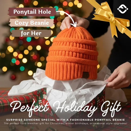 Miniatura 148 de Funky Junque - Gorro para mujer con ranura para cola de caballo