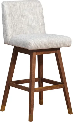 Miniatura 31 de Armen Living Sicily Modern Farmhouse Taburete giratorio de madera negra de 30 pulgadas de altura de asiento para encimera de isla de cocina en tela